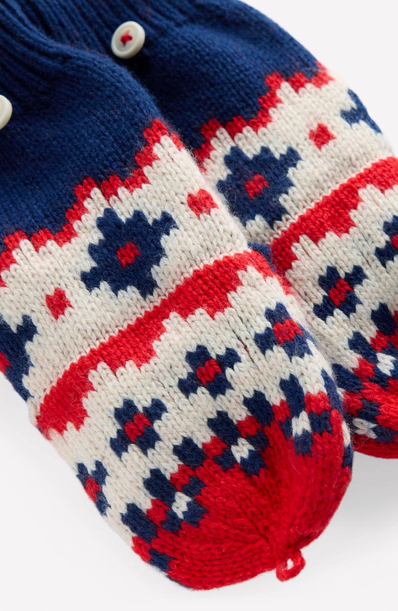 Mini Boden Kids' Fair Isle Wool & Cotton Blend Mittens, Alternate, color, College Navy Fair Isle