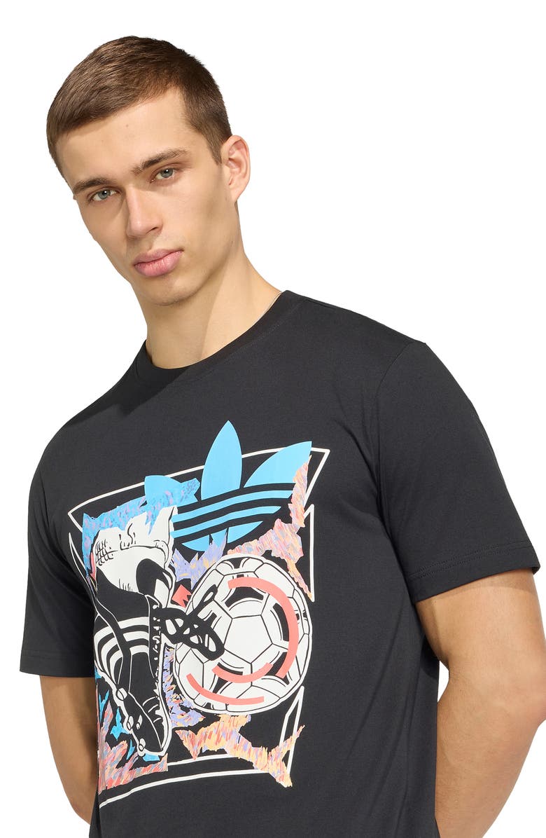 adidas Anime Soccer Cotton Graphic T-Shirt, Alternate, color, Black/ /