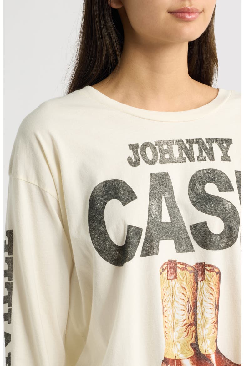 Johnny Cash 1932 Boots Long Sleeve Graphic Tee, Alternate, color, STONE VINTAGE