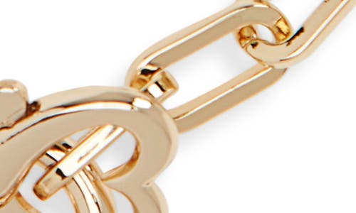 Kenneth Jay Lane Heart Pendant Paper Clip Chain Necklace In Gold