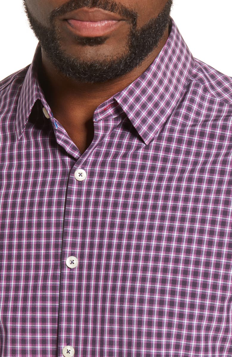 MOVE Performance Apparel Regular Fit Button-Up Plaid Performance Shirt, Alternate, color, 