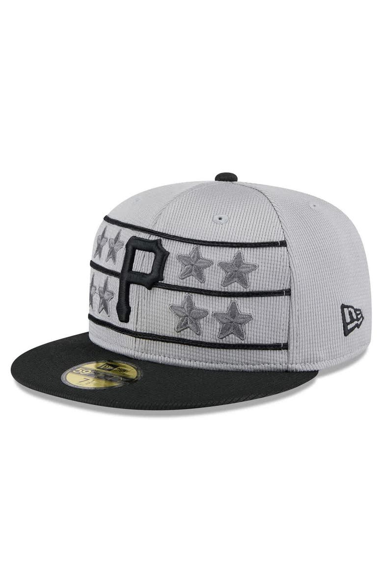 New Era Men's New Era Gray/Black Pittsburgh Pirates 2025 Batting Practice 59FIFTY Fitted Hat, Alternate, color, Gray