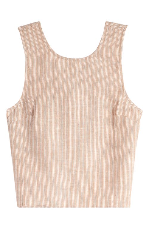 Madewell Pleated Linen Sleeveless Shell Top In Miso