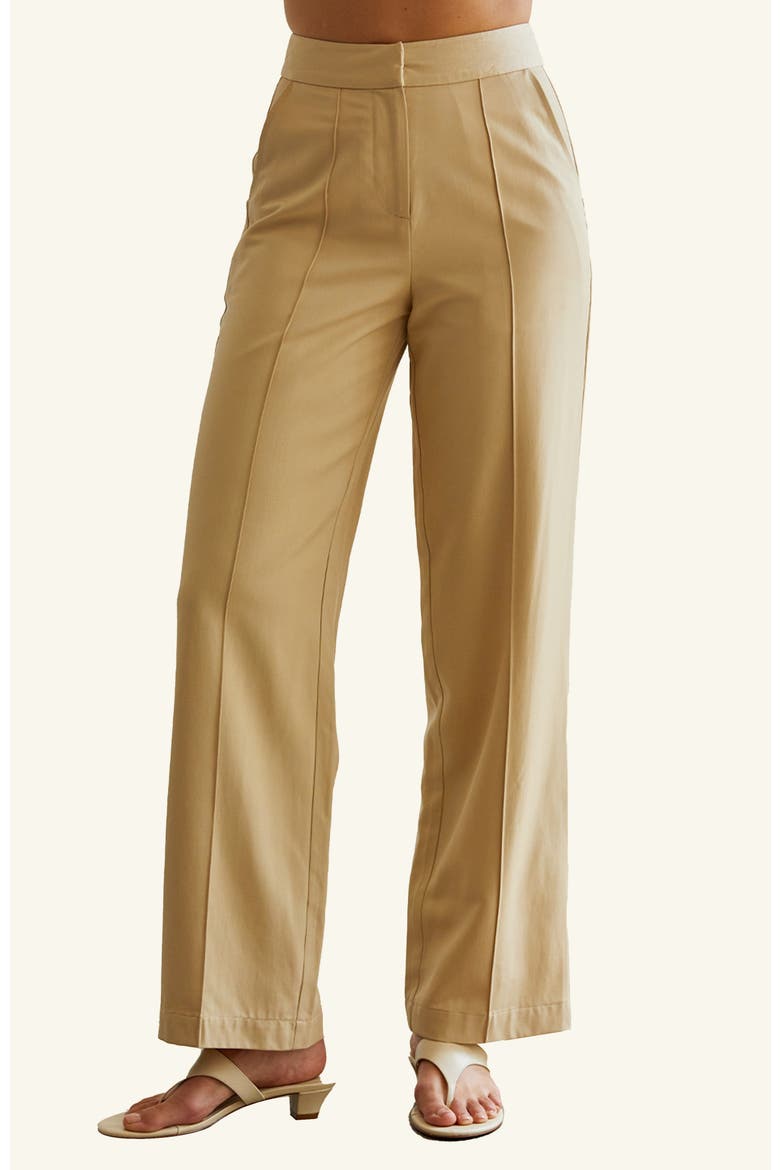 Pleated Trousers, Main, color, Custard