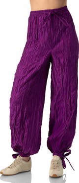 IVONNE Pleated Pants with Ankle Ties