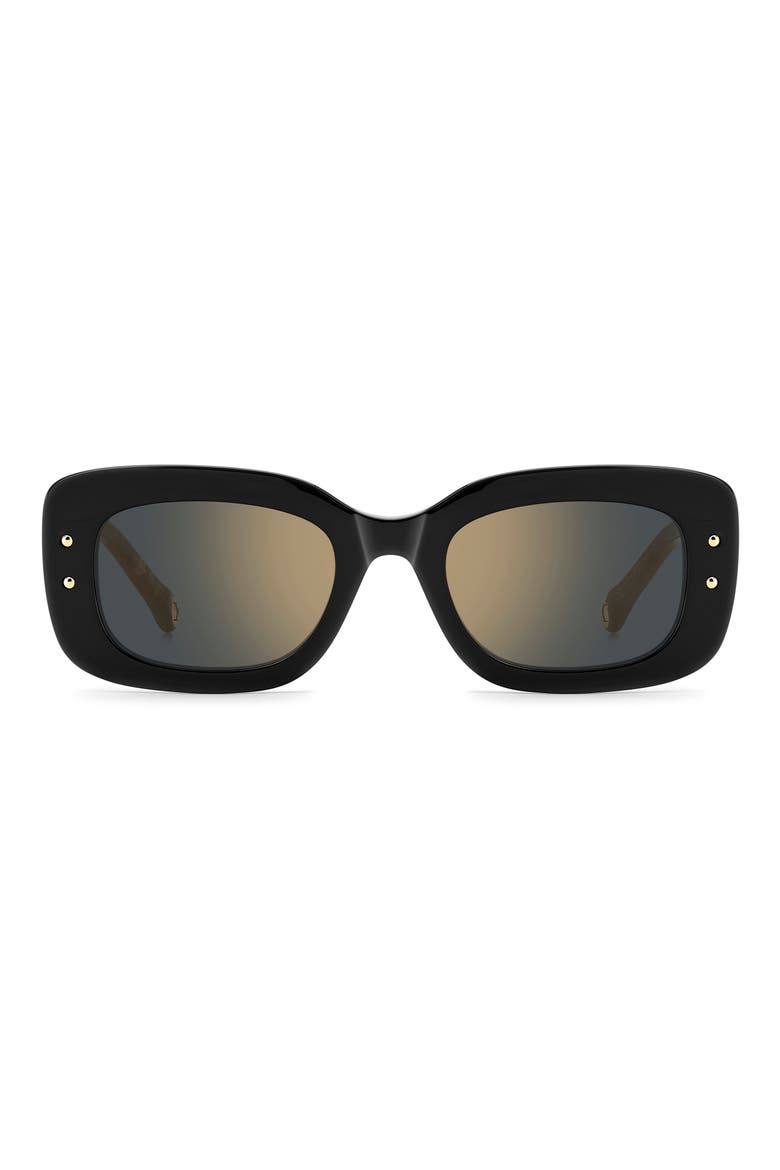 Her 50mm Rectangular Sunglasses, Main, color, BLACK/ GREY BRONZE SP