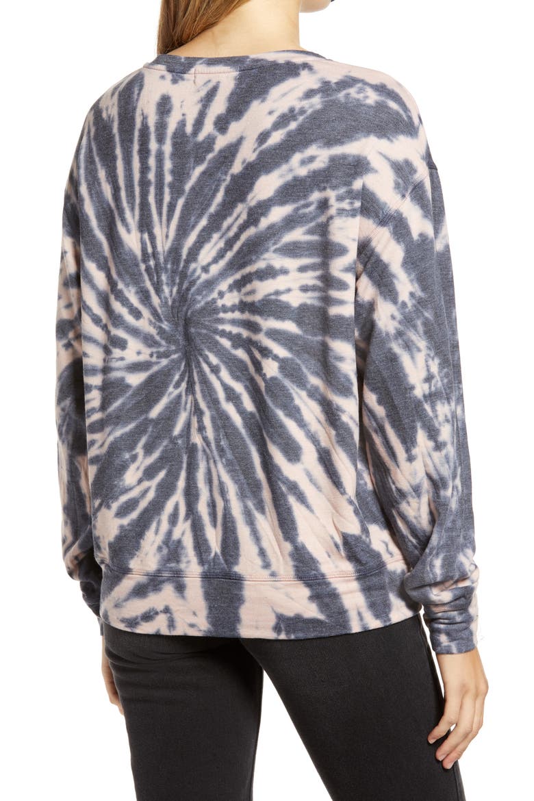 Tie Dye Crewneck Sweatshirt, Alternate, color, NAVY COMBO