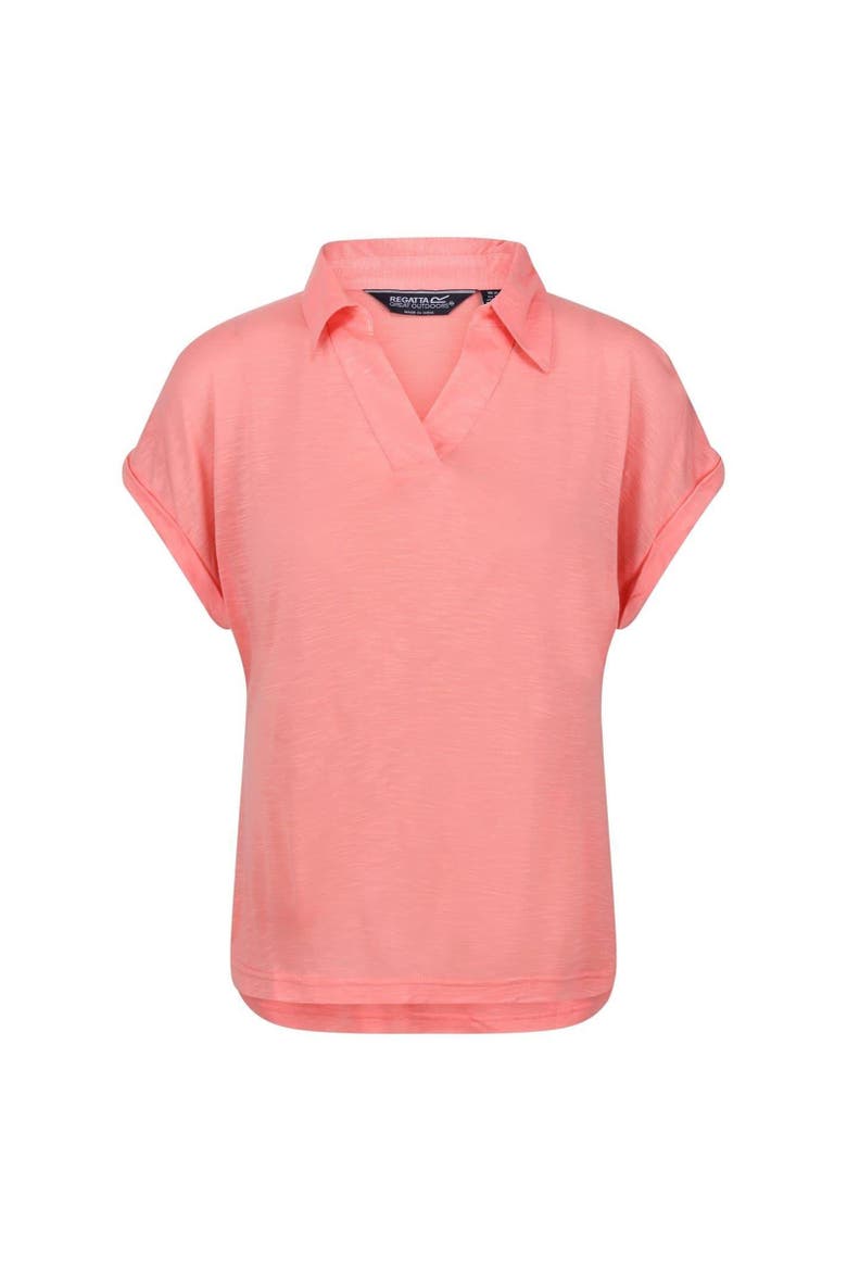 Plain V Neck Polo Shirt, Main, color, Shell Pink