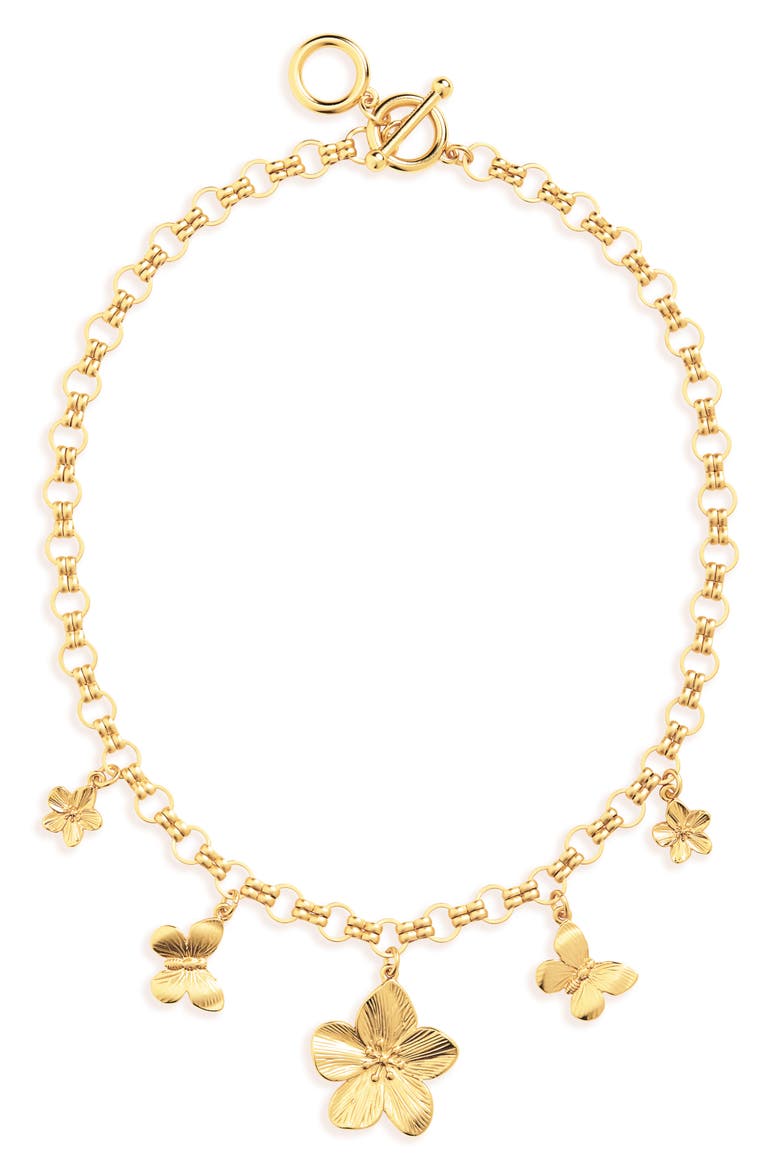 Botanical Couture Necklace, Main, color, GOLD