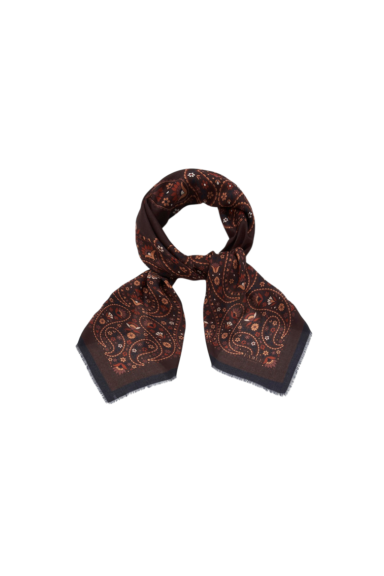 Eve Paisley Large Square Pashmina Scarf, Alternate, color, Brown