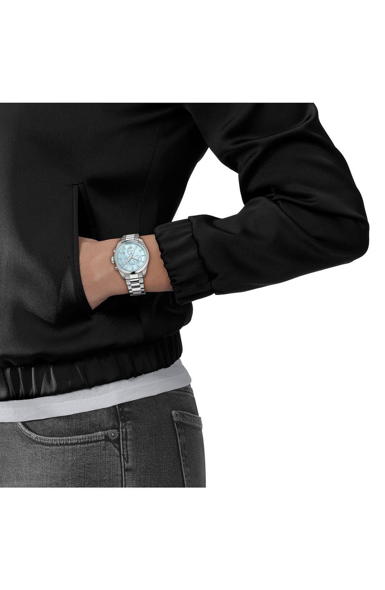 Tissot PR 100 Chronograph Bracelet Watch, 36mm, Alternate, color, Blue Mother Of Pearl
