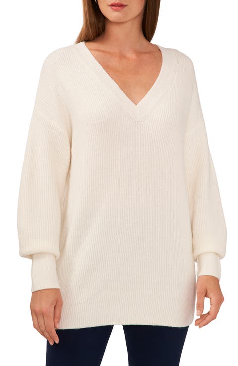V-Neck Tunic Sweater