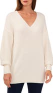 Halogen® V-Neck Tunic Sweater