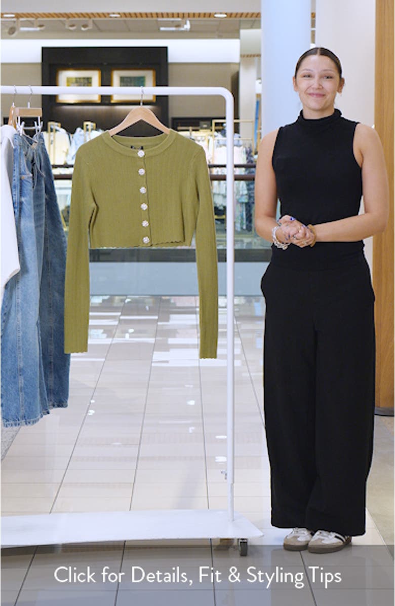 Flower Button Crop Cardigan, sales video thumbnail