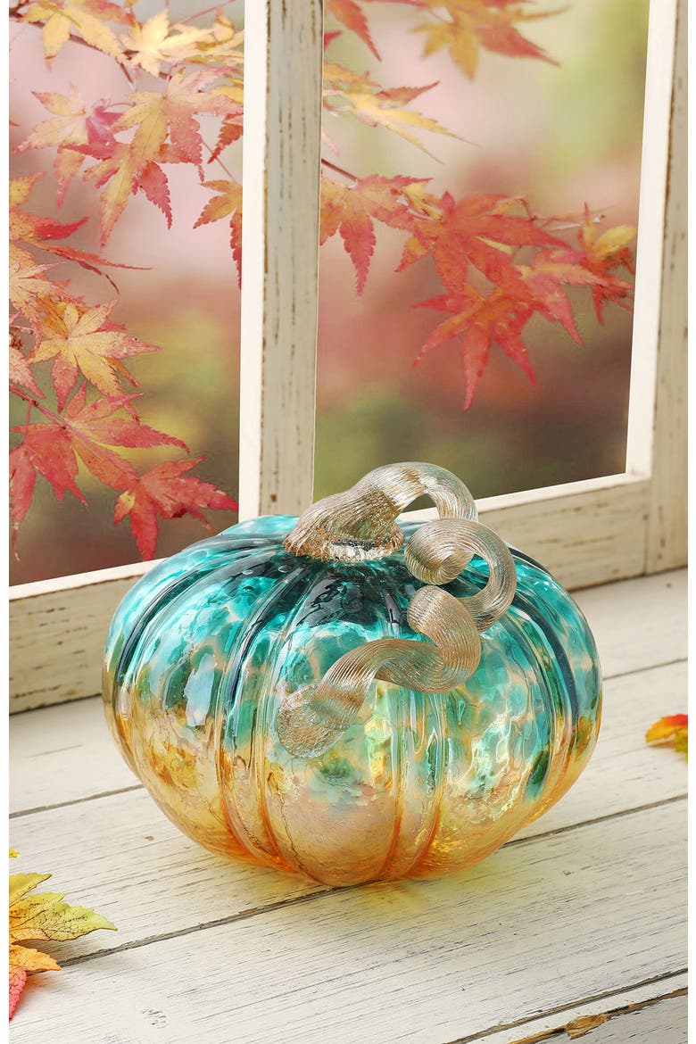 Gradient Small Glass Pumpkins, Alternate, color, Blue