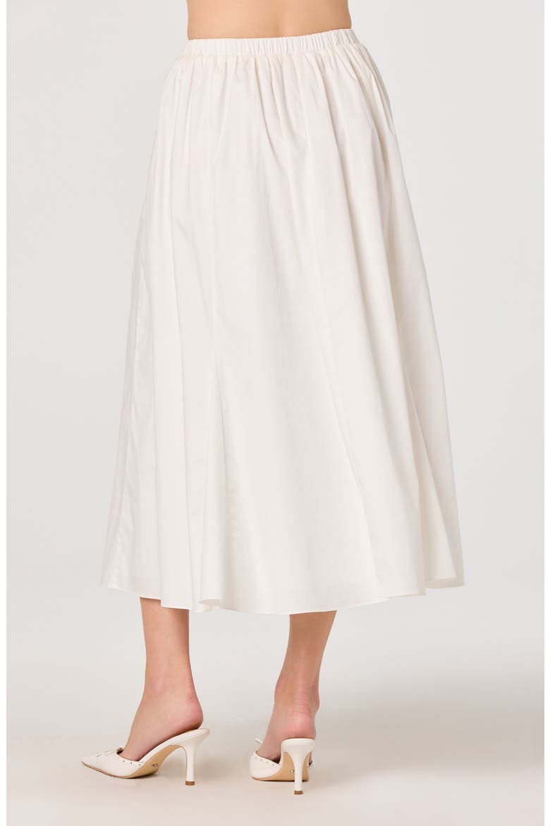 Sidra Pleated Cotton Midi Skirt, Alternate, color, WHITE