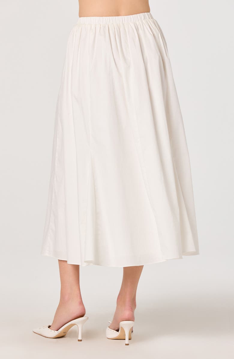 ASTR the Label Sidra Pleated Cotton Midi Skirt, Alternate, color, White