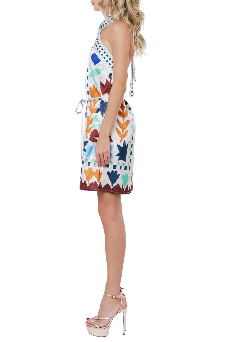 Lio Sleeveless Tie Waist Dress, Alternate, color, WHITE MULTI