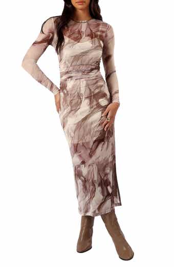 Petal & Pup Adrianna Long Sleeve Mesh Maxi Dress