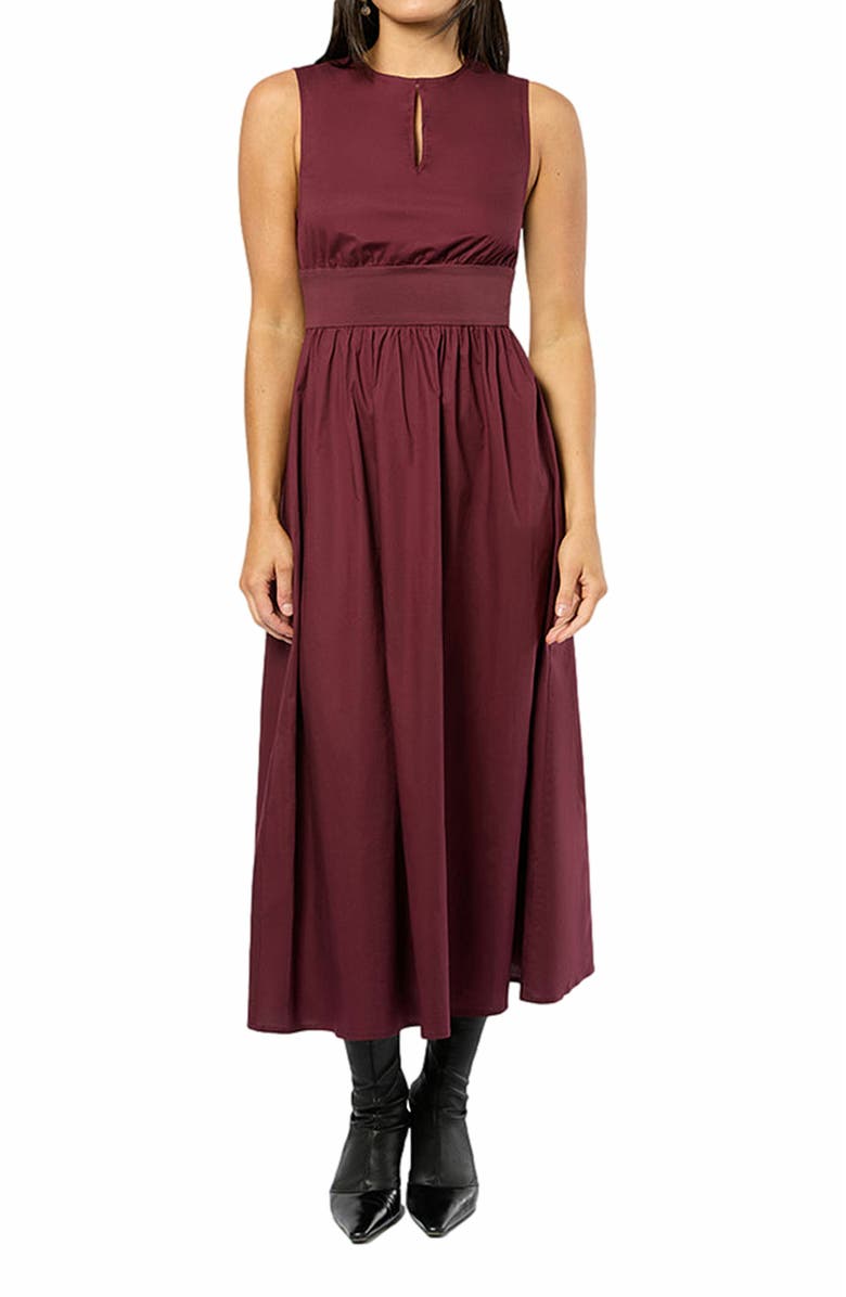 WeWoreWhat Keyhole Midi Dress, Alternate, color, 