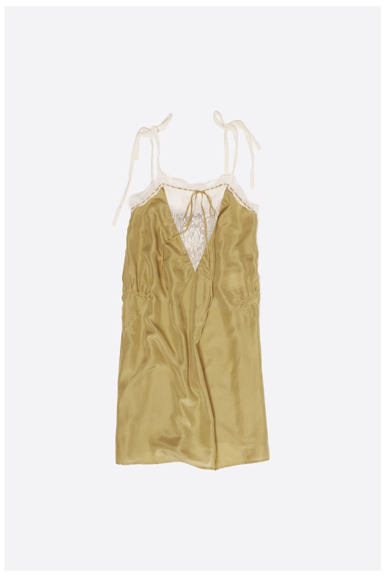 Short Silk Strappy Dress, Alternate, color, GREEN