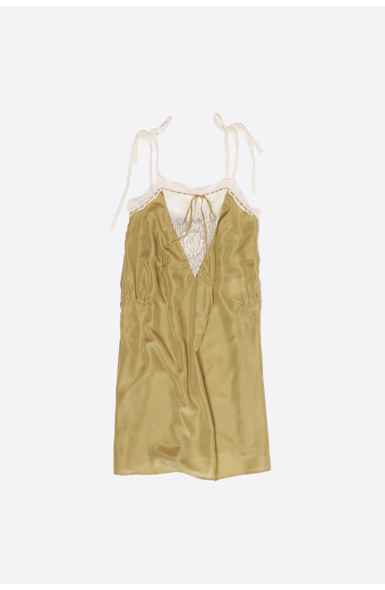 Bimba y Lola Short Silk Strappy Dress, Alternate, color, Green