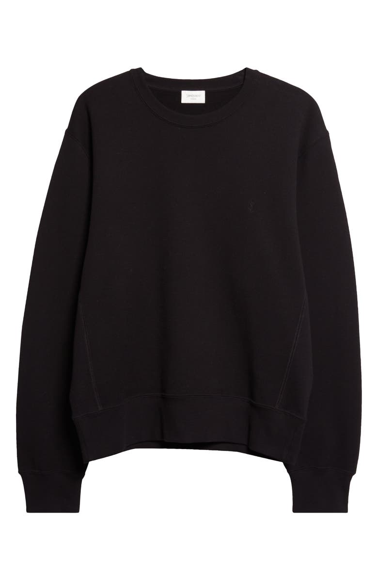 Saint Laurent Cassandre Sweatshirt, Main, color, Noir