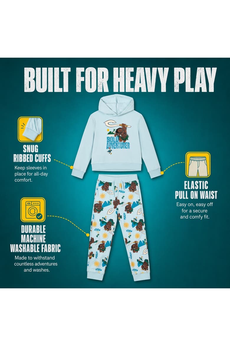 Moana Maui Fleece 2-Piece Hoodie and Pants Set, Alternate, color, Maui Hei Hei Blue
