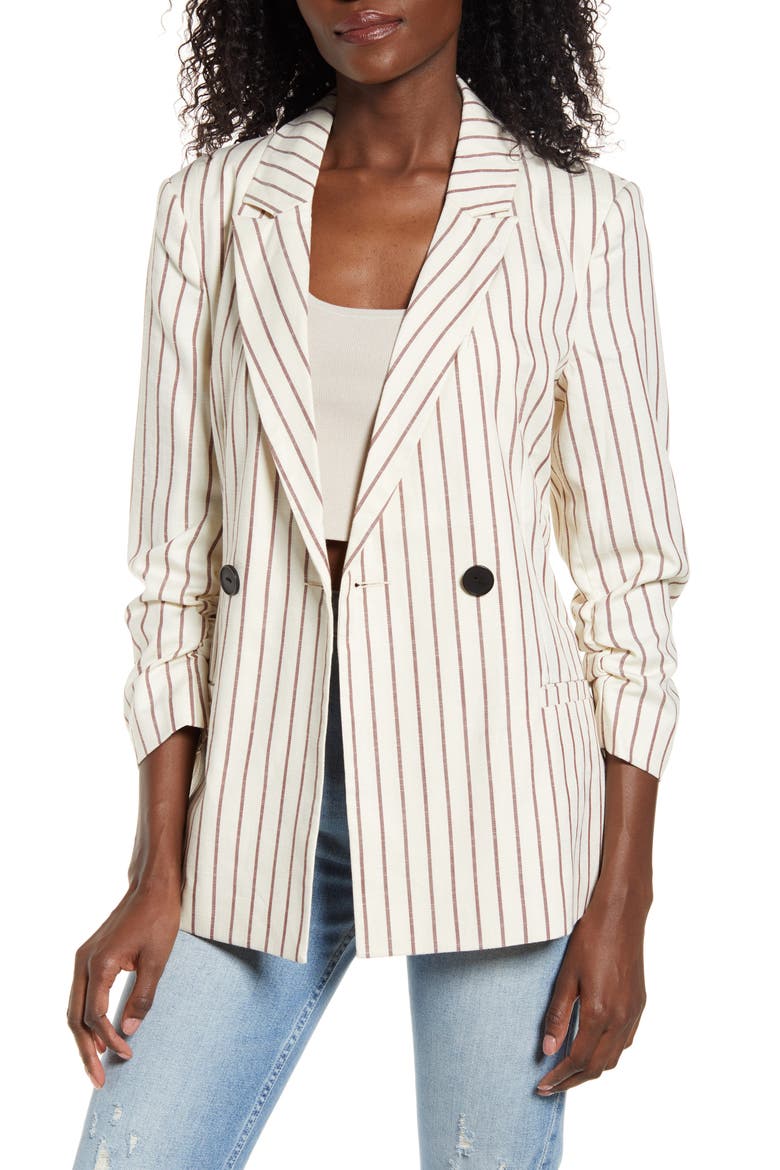 Nellilaja Stripe Blazer, Main, color, SABLE