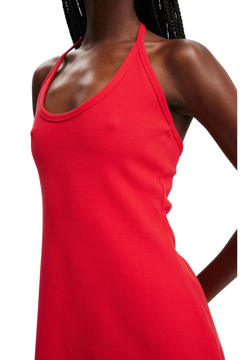 Women's Halter Scoop Mini Dress, Alternate, color, Lava Flare