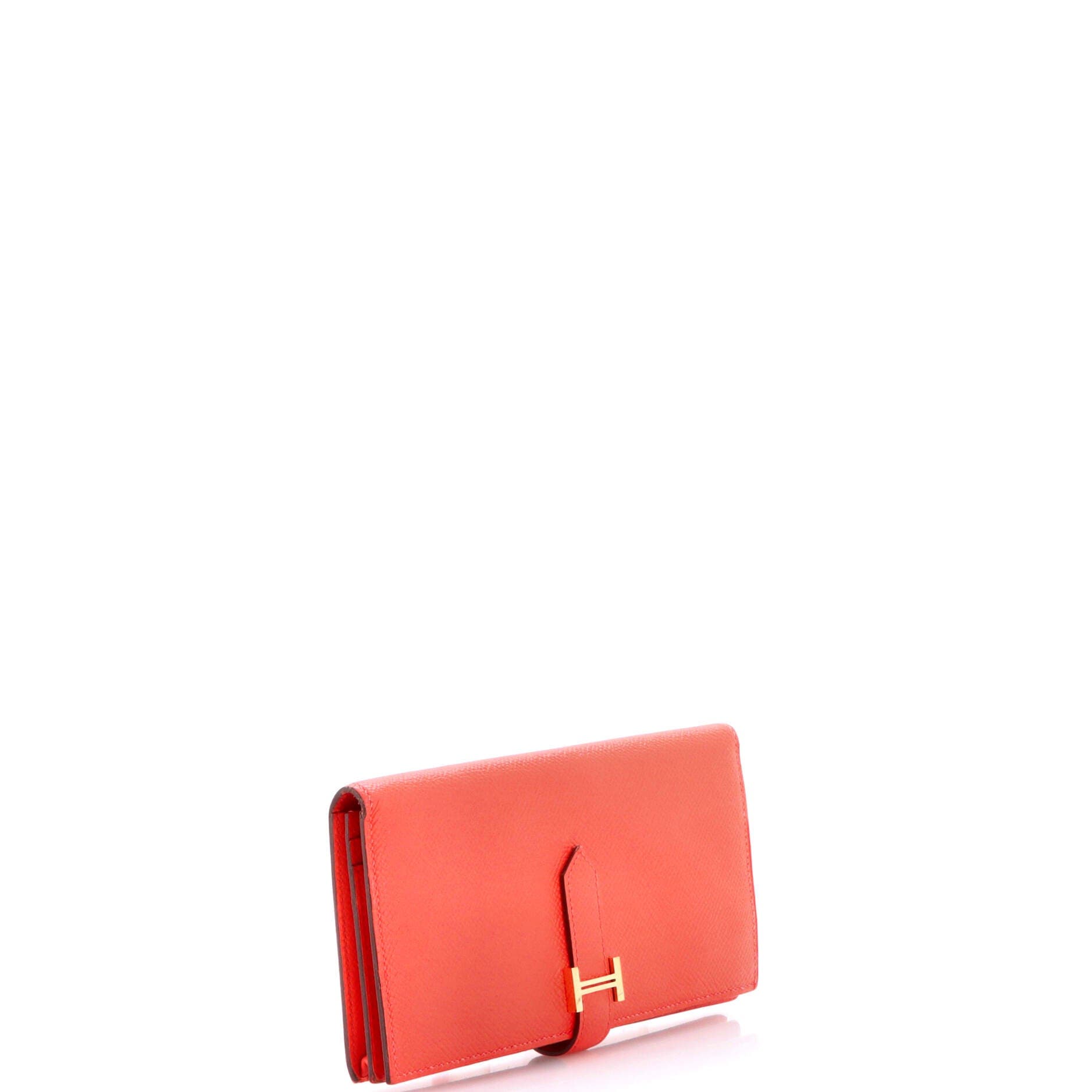 Pre-Owned Hermes Bearn Wallet Epsom Long, Alternate, color, Rouge Pivoine