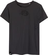 Meruert Tolegen Beaded Merrow Stitch Jersey T-Shirt