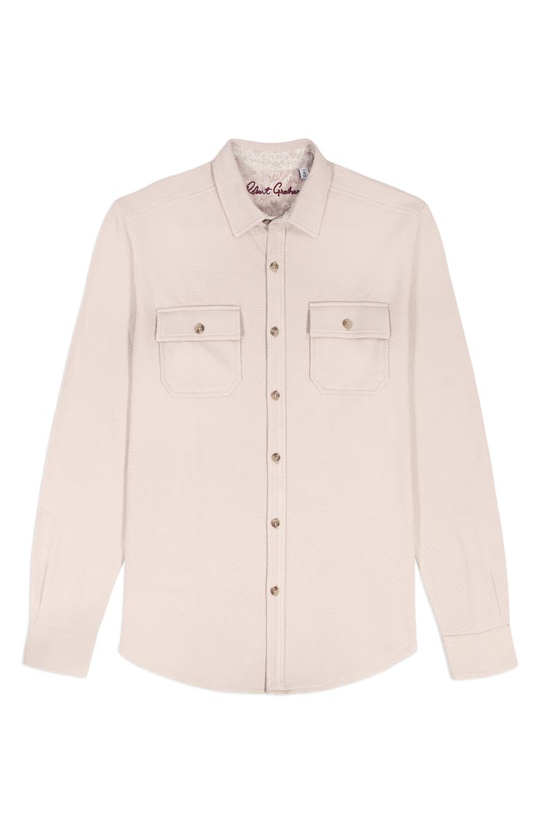 Robert Graham Eastling Cotton Button-Up Shirt, Alternate, color, Oatmeal