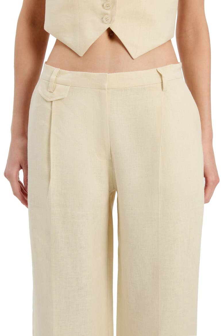 Geordy Wide Leg Linen Pants, Alternate, color, EGGNOG