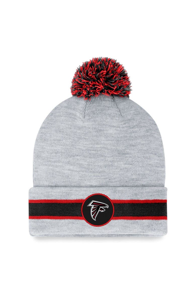 Men's Fanatics Branded  Heather Gray Atlanta Falcons Cuffed Knit Hat with Pom, Main, color, Heather Gray