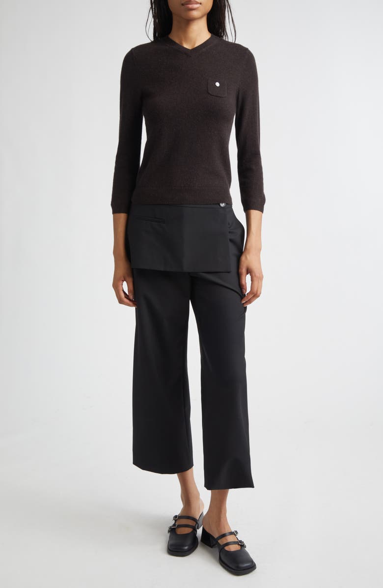 Sandy Liang Bisky Wool & Cashmere Sweater, Alternate, color, Brown