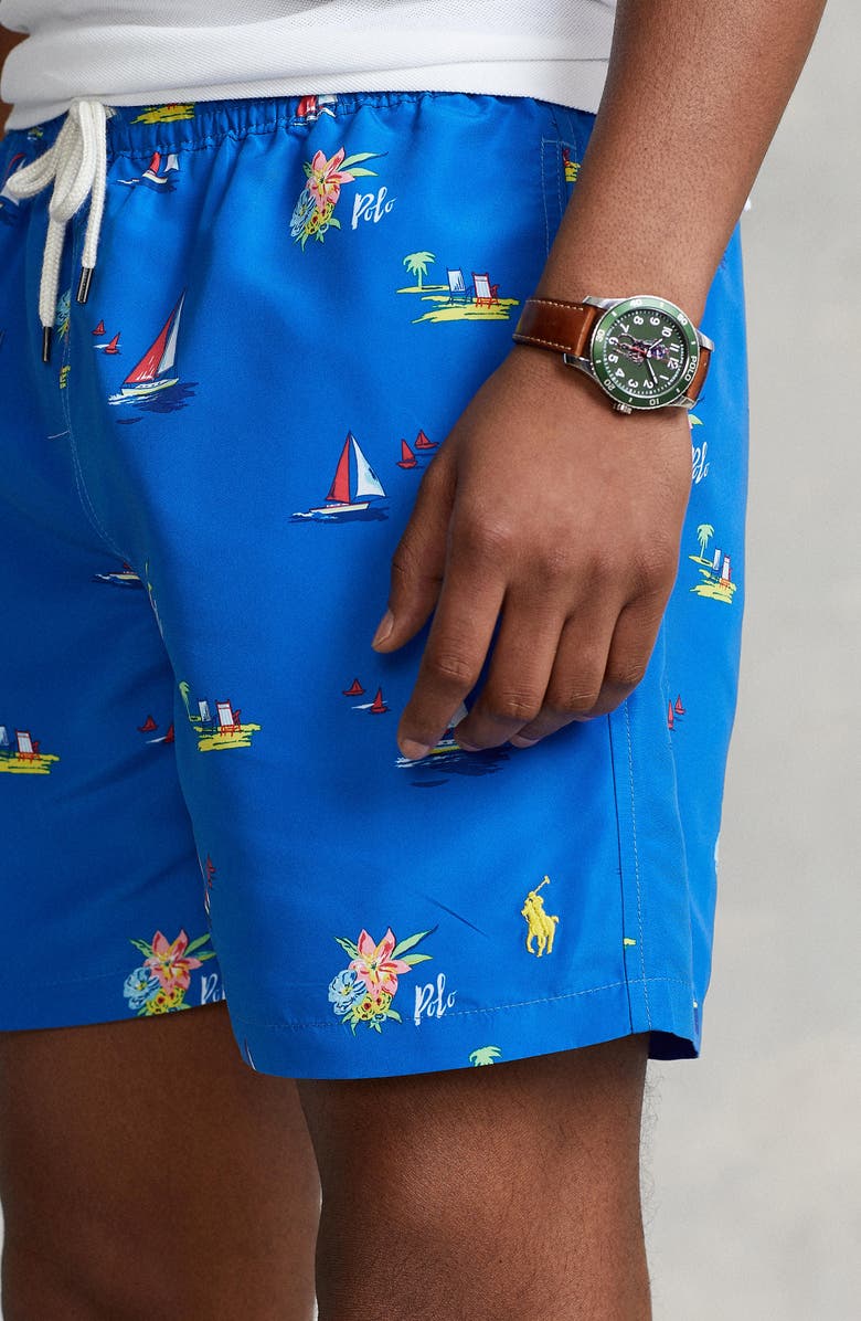 Polo Ralph Lauren Print Swim Trunks, Alternate, color, 