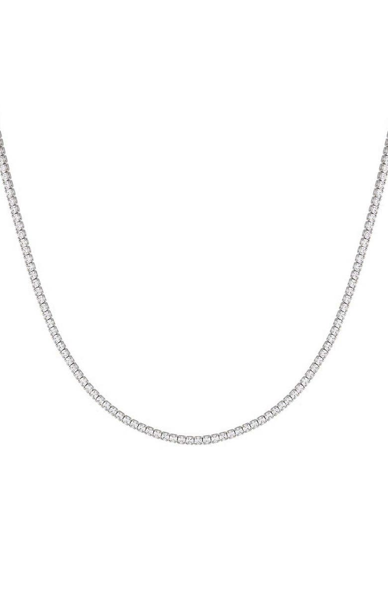 BY ADINA EDEN Classic Thin Tennis Necklace, Main, color, 