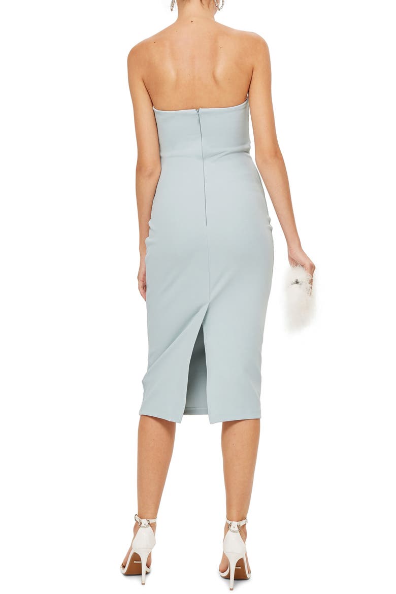 Bow Twist Textured Midi Dress, Alternate, color, LIGHT BLUE