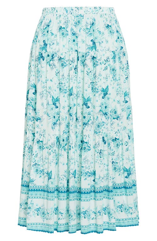 City Chic Pretty Thing A-line Maxi Skirt In Blue