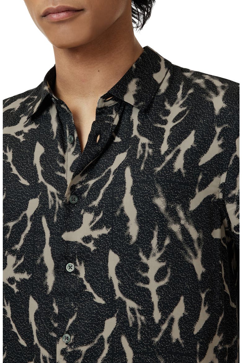 Ross Abstract Button-Up Shirt, Alternate, color, BLACK