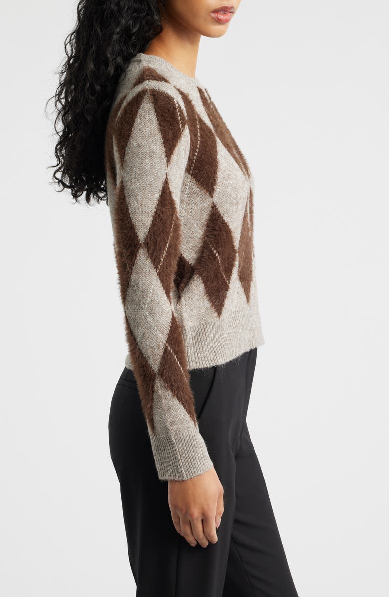 MANGO Rombete Argyle Sweater, Alternate, color, Light/ Pastel Grey