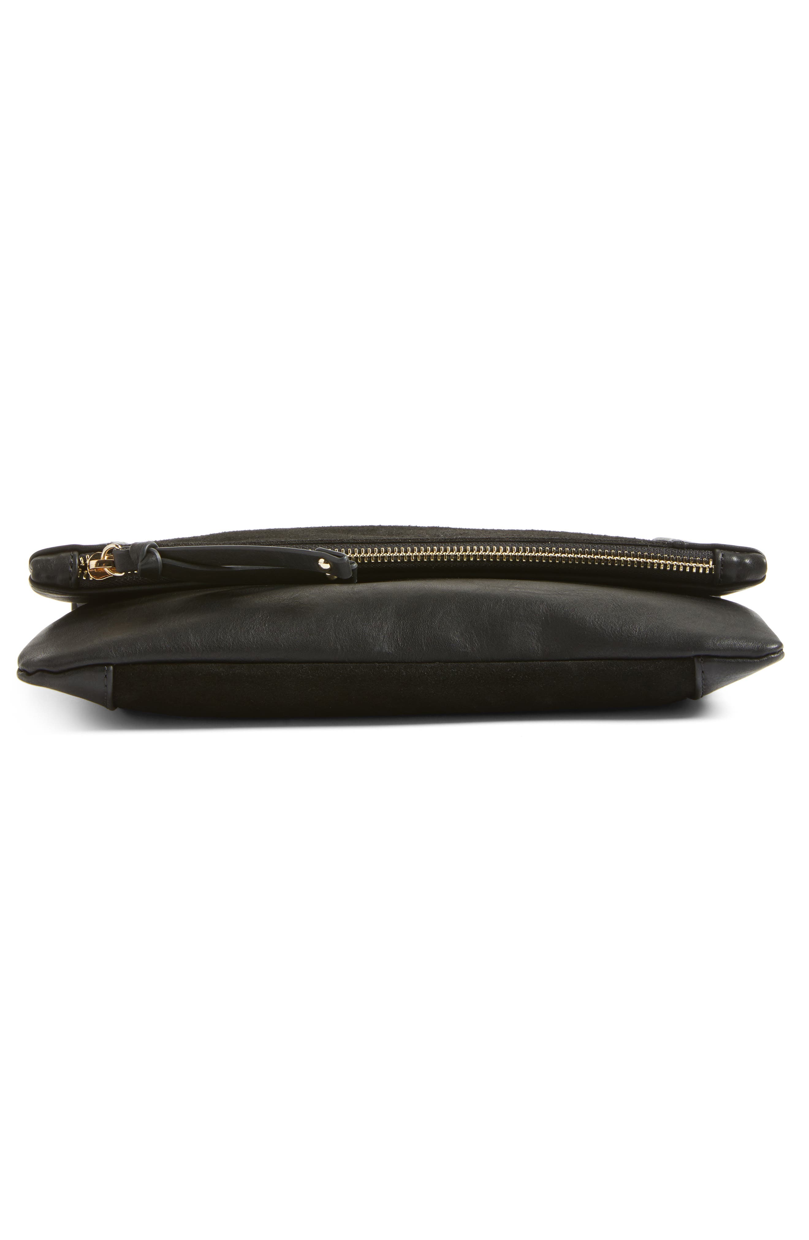 Jemma Suede Clutch, Alternate, color, BLACK
