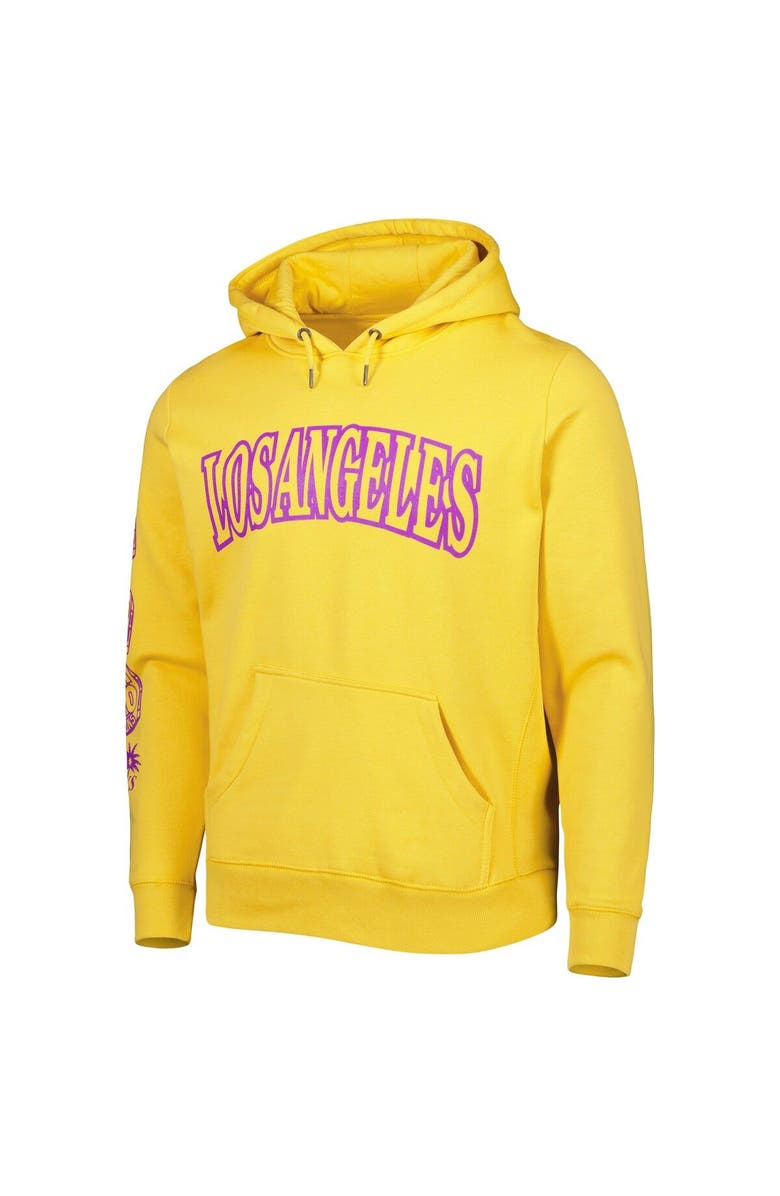 Playa Society Gold Los Angeles Sparks Legacy Logo Pullover Hoodie, Alternate, color, Gold