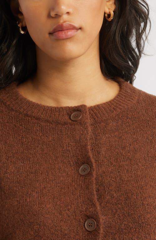 Open Edit Cozy Crop Cardigan In Brown