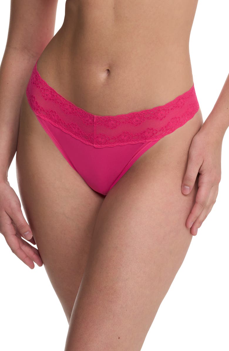 Natori Bliss Perfection One Size Thong, Main, color, Radiant Rose