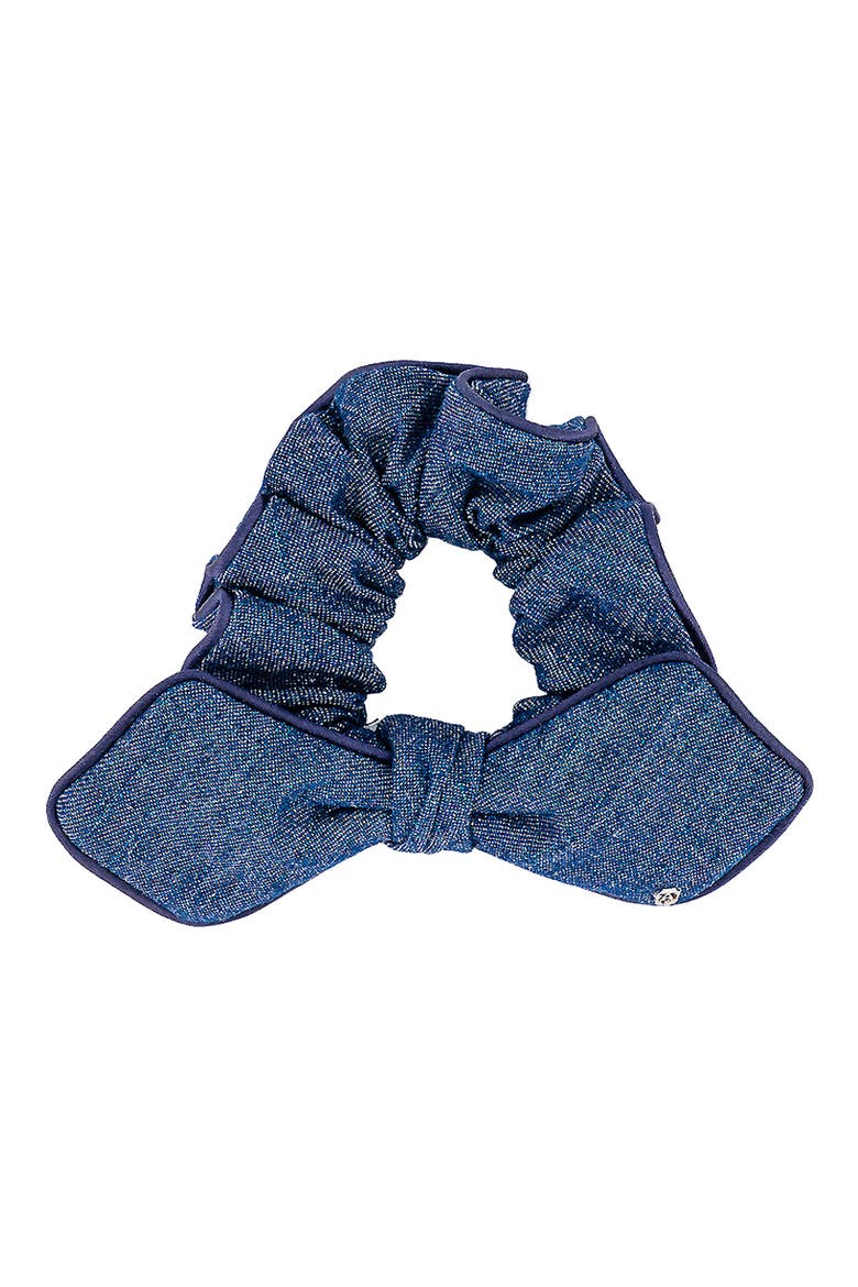 Bow Cotton Blend Scrunchie, Main, color, BLUE