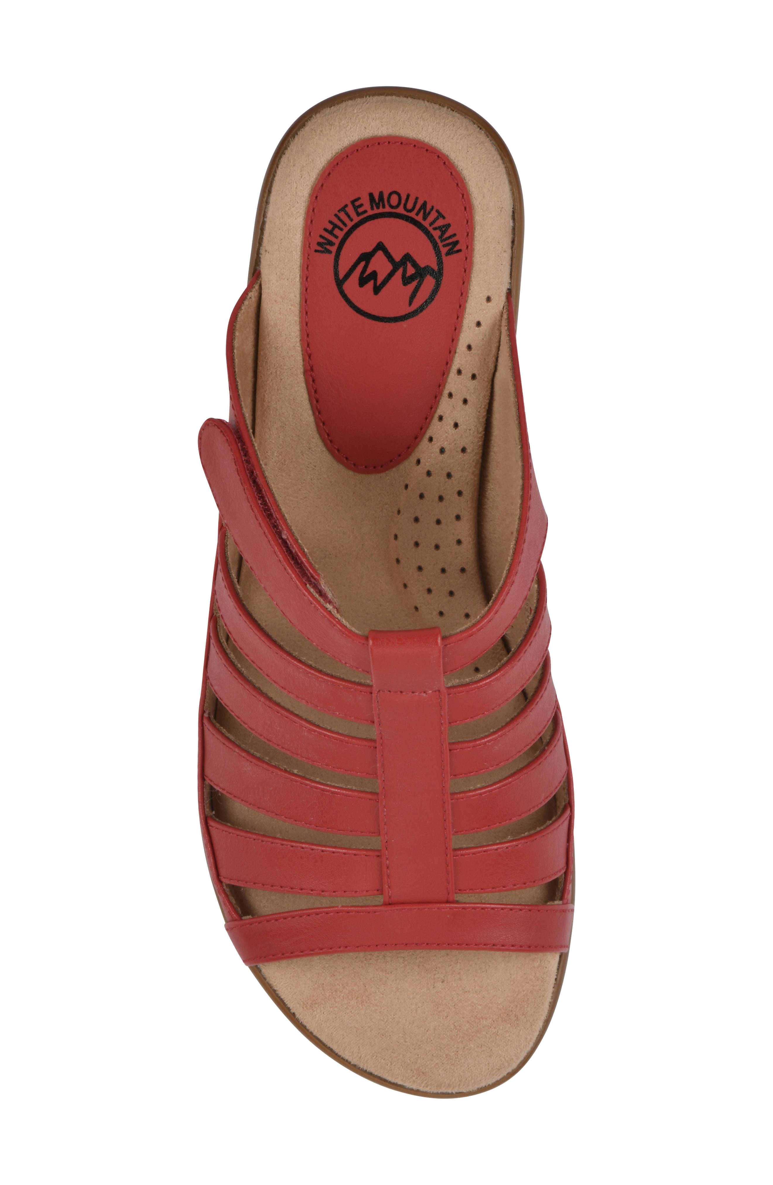Valencia Wedge Sandal, Alternate, color, RED BURNISHED SMOOTH