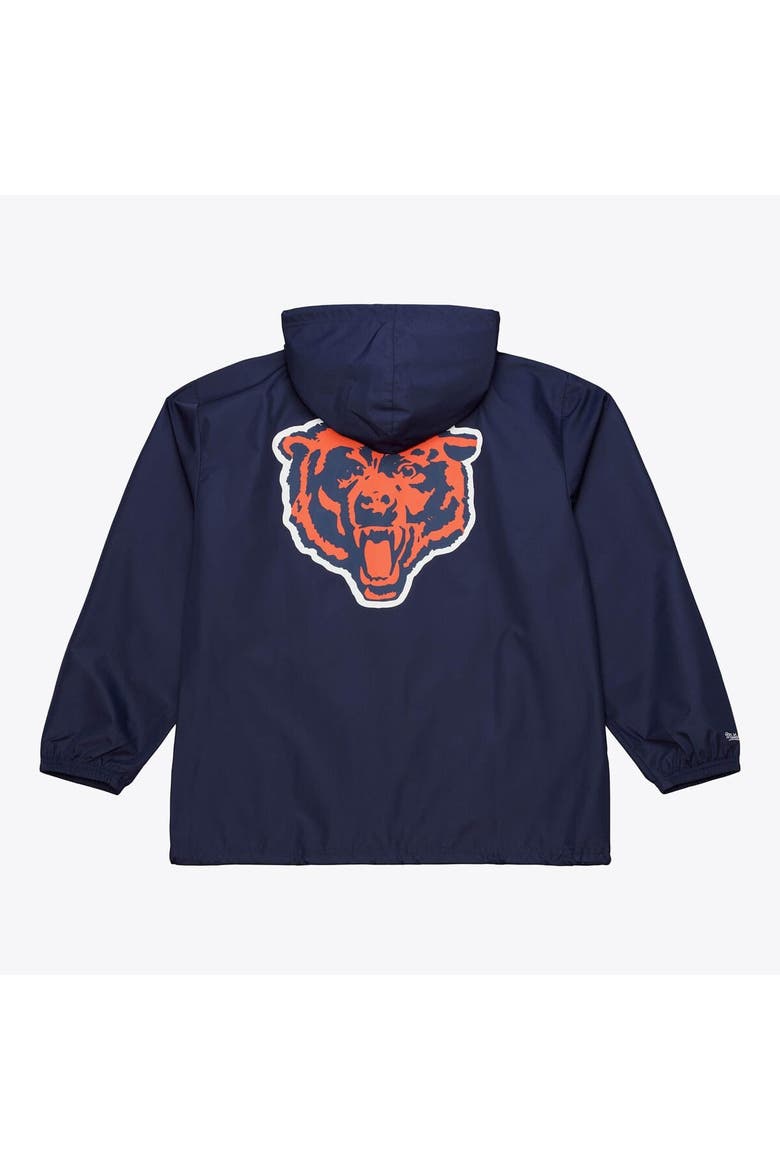 Men's Mitchell & Ness Navy Chicago Bears Coaches Full-Snap Hooded Windbreaker Jacket, Alternate, color, Navy