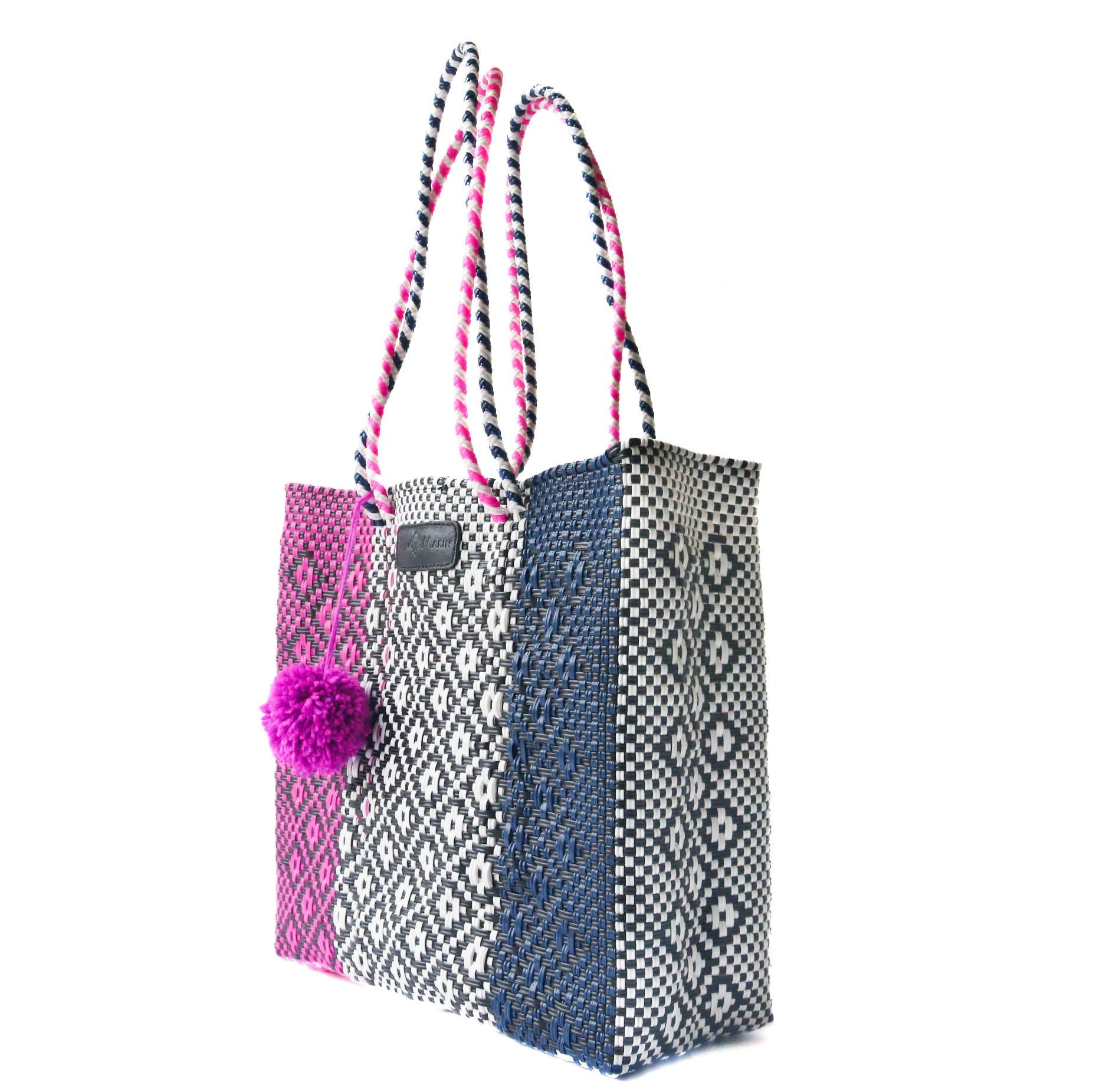 Tin Marin Bloom Woven Tote, Alternate, color, Black And White